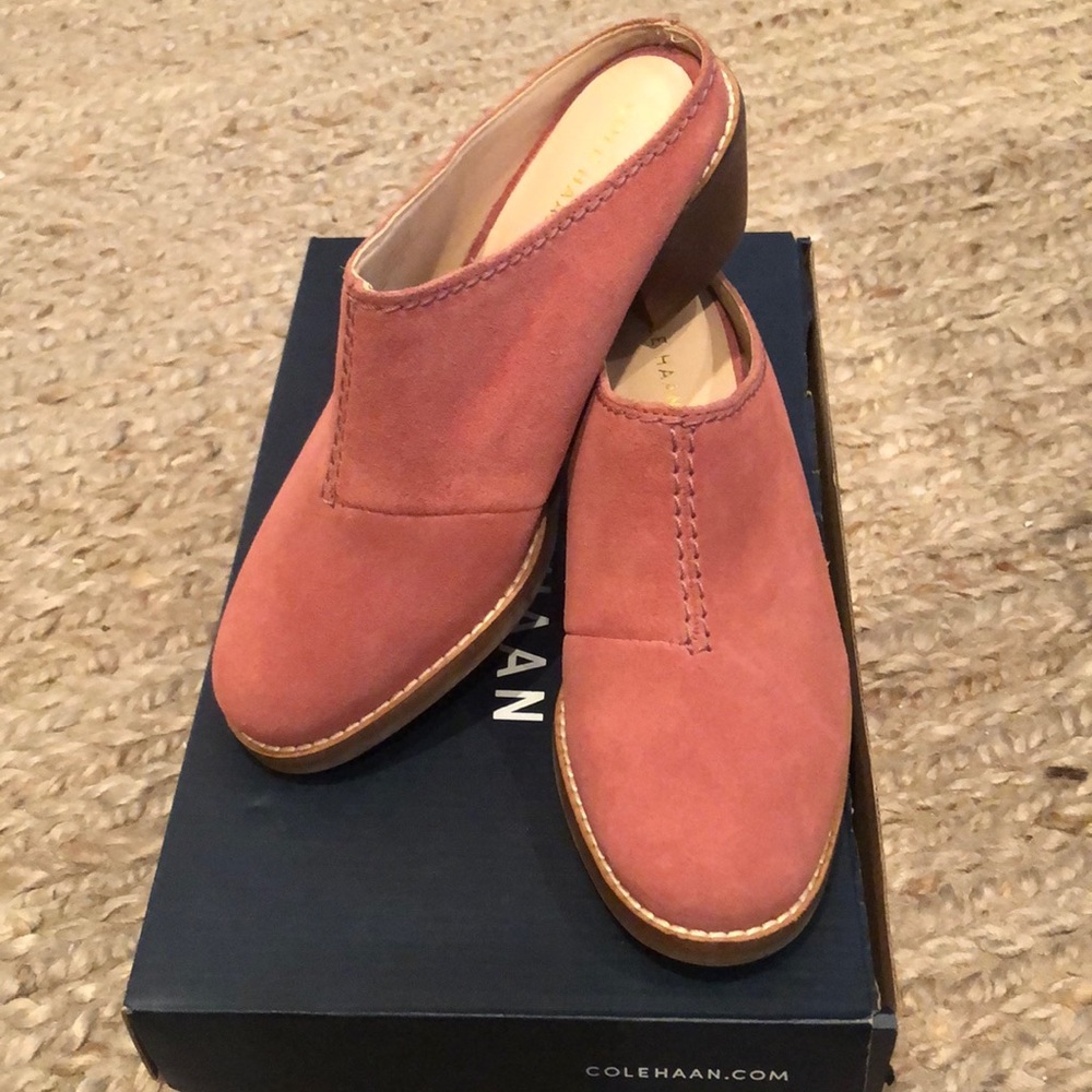 Cole Haan Andi Mule withered rose suede sz 5 NWOT